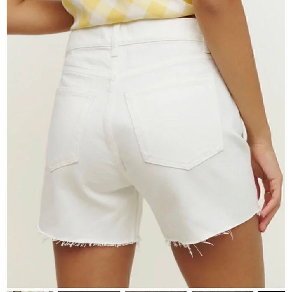 Reformation White Raw Hem Button Fly 100% Cotton Short NWT Size 29